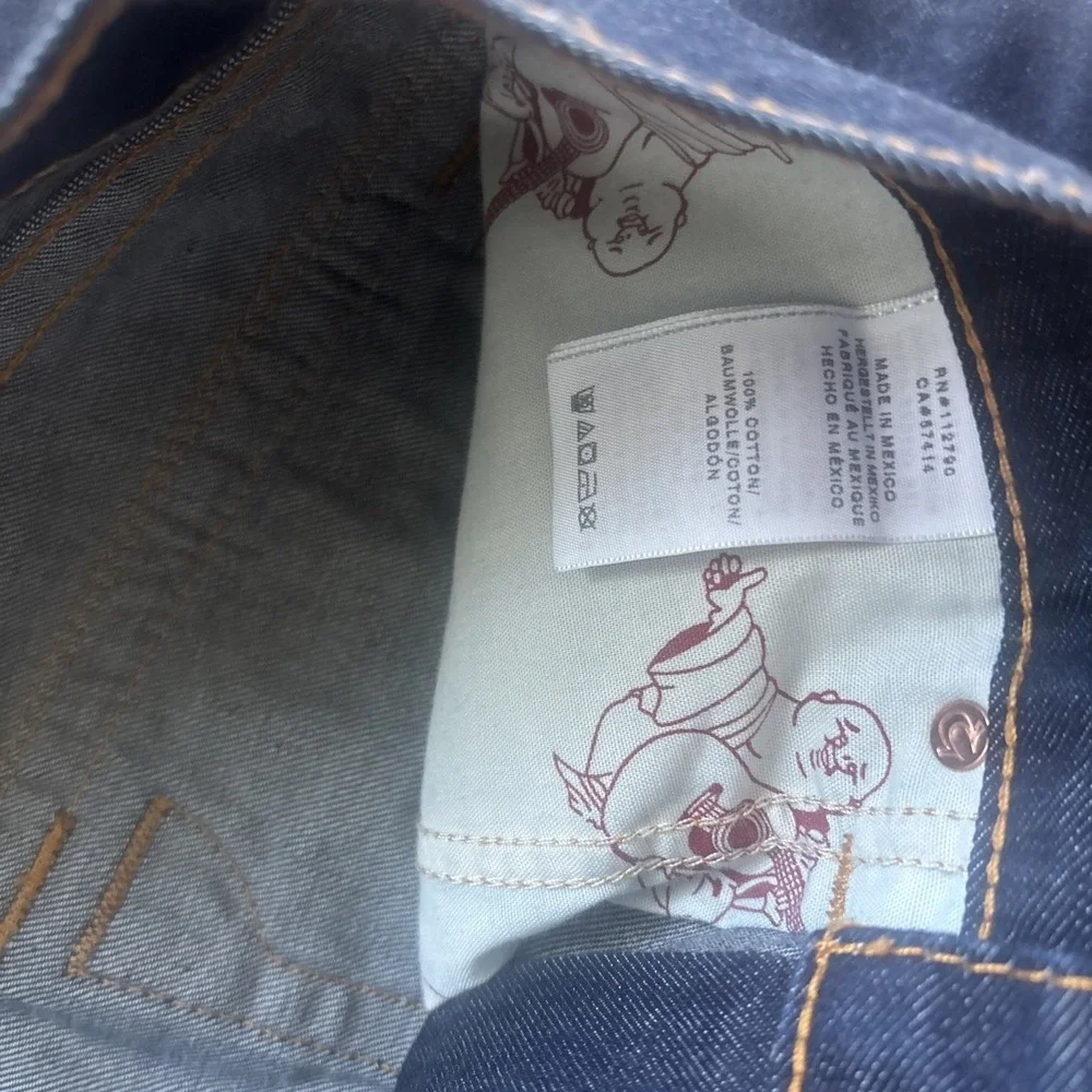 True Religion Mens Jeans Straight w/flap 32 Dark Blue 32